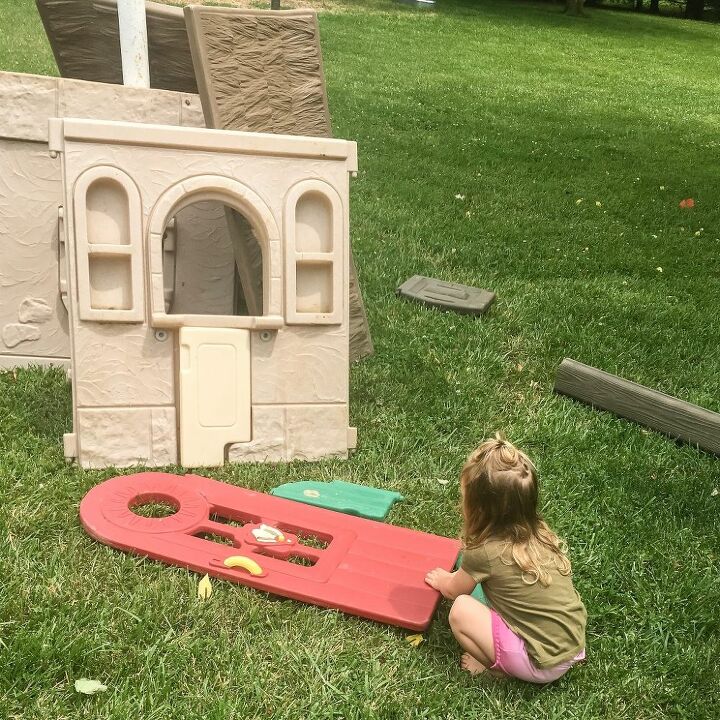 how to paint a plastic playhouse