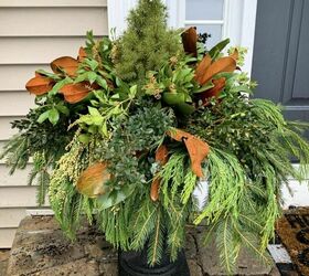 easy winter container garden design, After my containers look warm and cozy