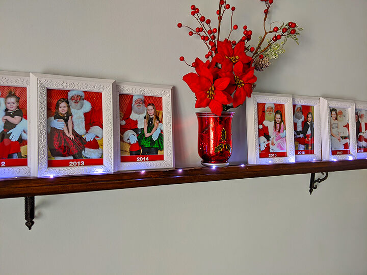 holiday photo display shelf