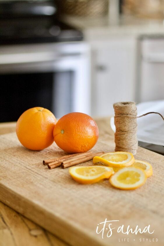 como hacer adornos de rodajas de naranja