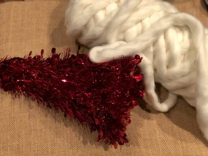 chunky yarn finger knit tree