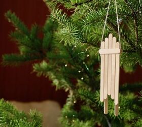 Popsicle Stick Sled Christmas Tree Ornaments