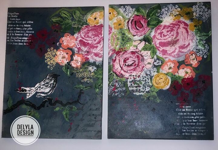acabamento floral artstico pintado mo com selos iod