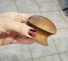 She cuts the top off of an old stair banister and creates something beautiful