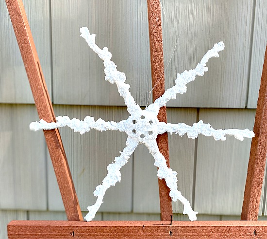 repurposed metal snowflake