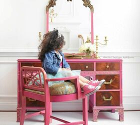 s the 19 top furniture flips of 2019, The pink vanity set for Breast Cancer Awareness Month
