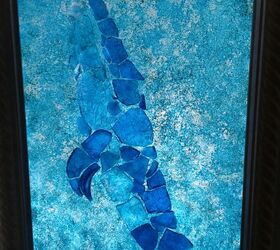 blue whale mosaic picture frame, Paint Fail Too Much Coverage