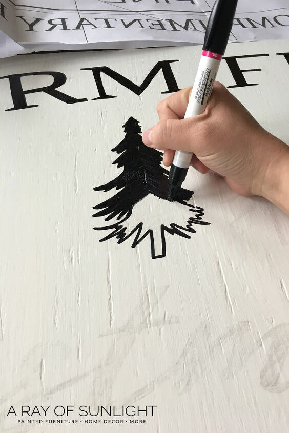 christmas tree sign with free template