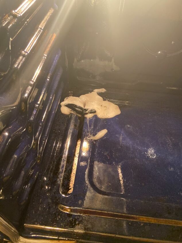 how can i clean melted plastic out of a gas oven