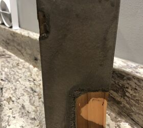 concrete and wood vase or pen pencil holder