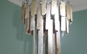 Easy  Chandelier Makeover With Driftwood