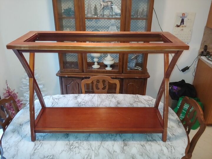 sofa table re purposed to a tv stand