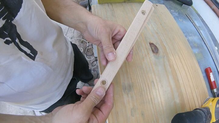 how to make a fridge door handle diy project, After drilling and sawing
