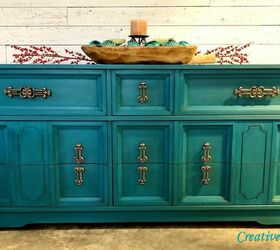 teal ombre dresser as tv stand