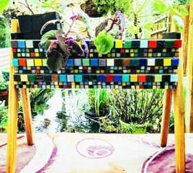 how to upcycle a vintage planter with mosaic, Upcycled vintage planter