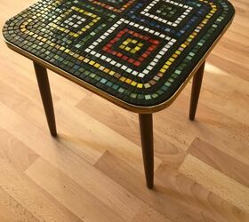 how to transform an old coffee table into a piece of functional art, Mosaic upcycled coffee table