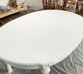 diy dining table makeover, Poly Added to Top