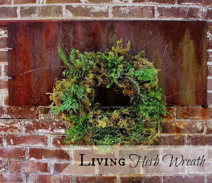how to create a wreath with living herbs