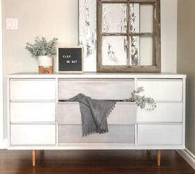 mid century dresser in greys upcycle