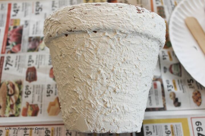 how to age and add texture to clay pots