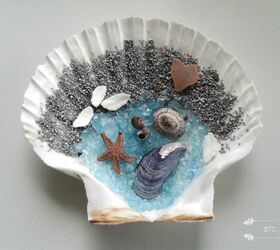 beachcombing treasures displayed in epoxy resin, Shell Style 1