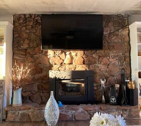 how can i update this moss rock fireplace