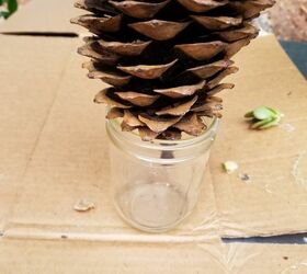 winter succulent decor, DIY Pine Cone Decor