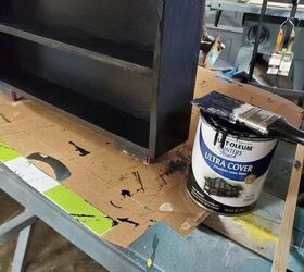how to build a display case cabinet that will impress your guests, Painting the DIY display case black