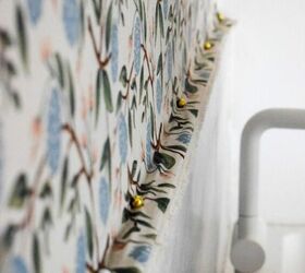 how to hang fabric as wallpaper