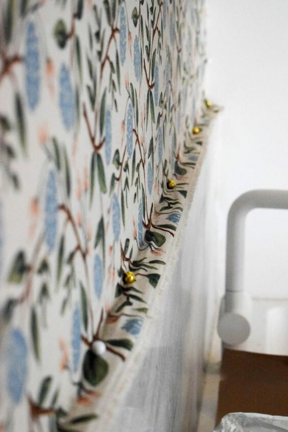 how to hang fabric as wallpaper
