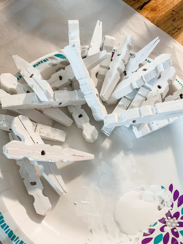 clothe pin snowflake kitchen cabinets wreath