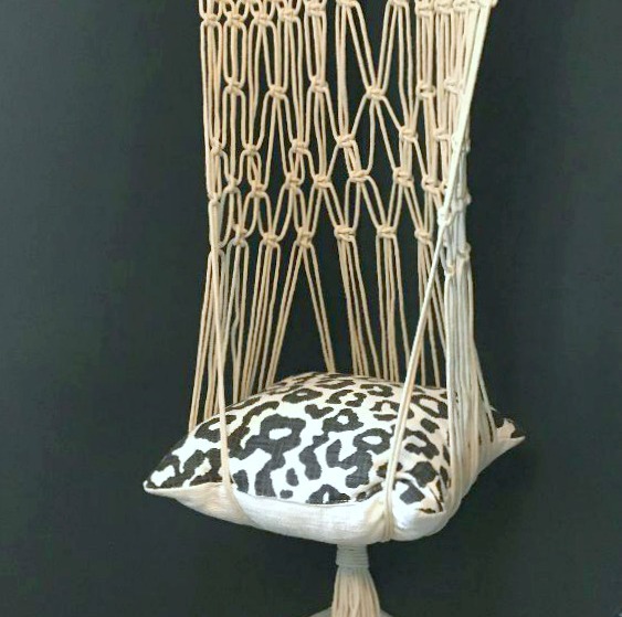 macrame cat hammock