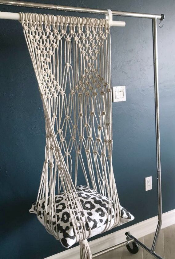 macrame cat hammock