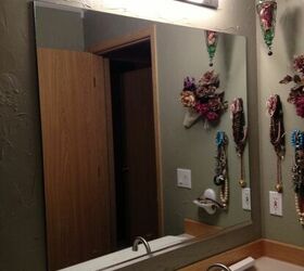 how i framed our contractor grade bathroom mirror for under 25