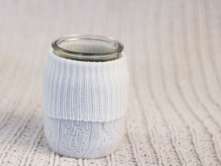 how to easily make cozy diy candle sweaters