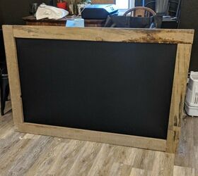 diy huge wall chalk board with barn board frame