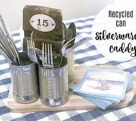recycled tin can organizer