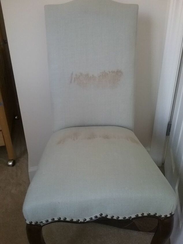 q how to clean the stain mark on this chair