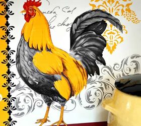 frame a rooster placemat and hang it on the wall