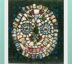 how to turn your smashed crockery into a piece of wall art, Mosaic mask wall art