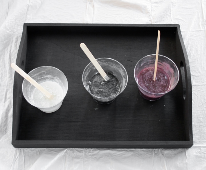 resin and wood serving tray