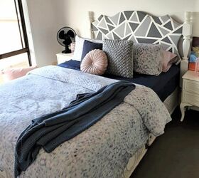 how to give a headboard a geometric makeover