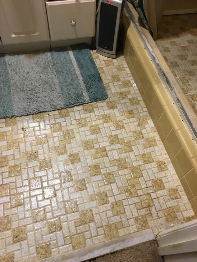 q how do i update bathroom floor on a budger
