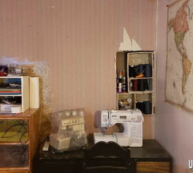 Arte de la pared del gato de Cheshire de cartón Upcycling Extreme Craft Room Makeover