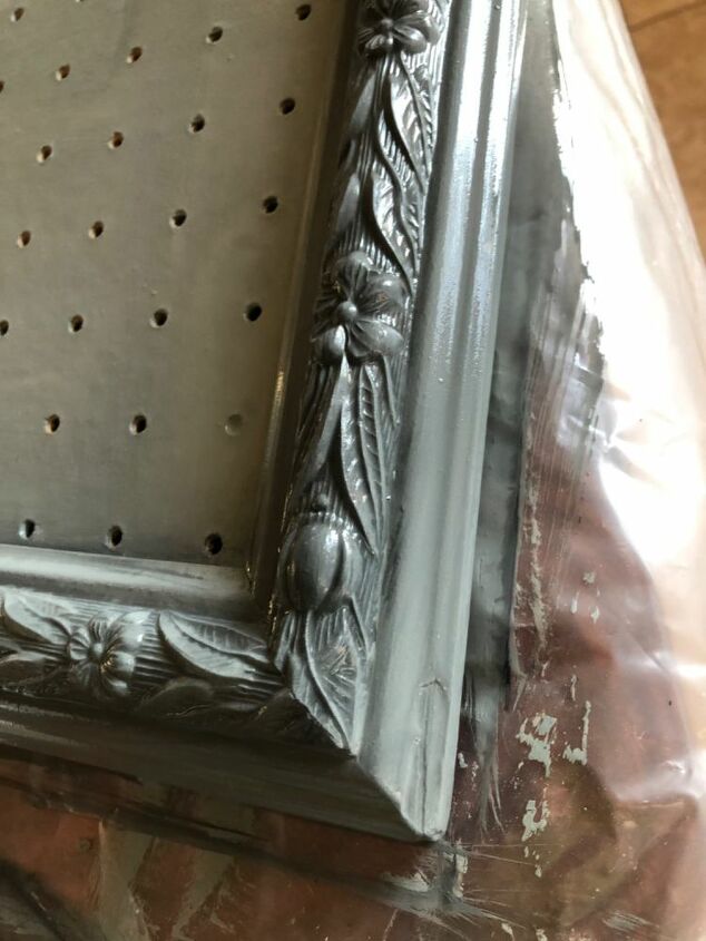 pegboard piece and ornate frame organizer, Adding black to show design
