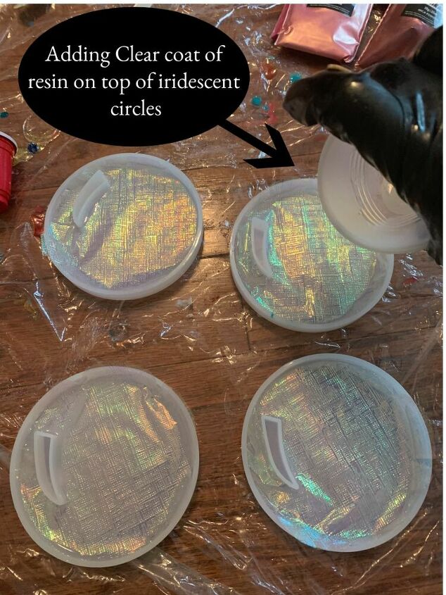 como fazer porta copos de resina iridescente