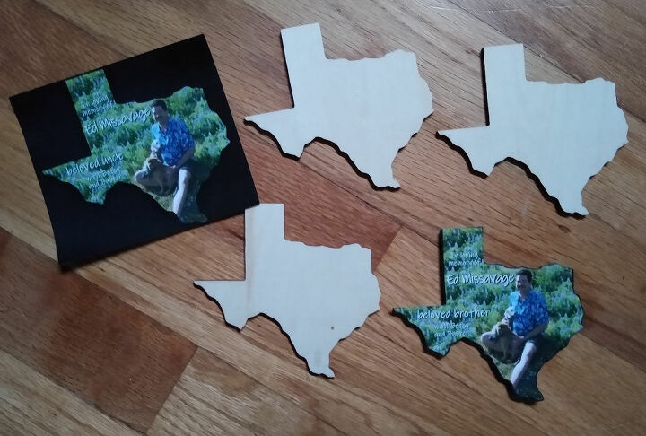 fotos e ornamentos memoriais, Formas de madeira do Texas
