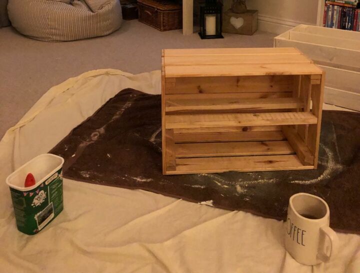 wooden crate shoe storage