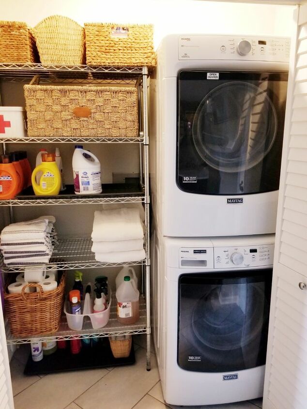 reorganizao de armrios de lavanderia