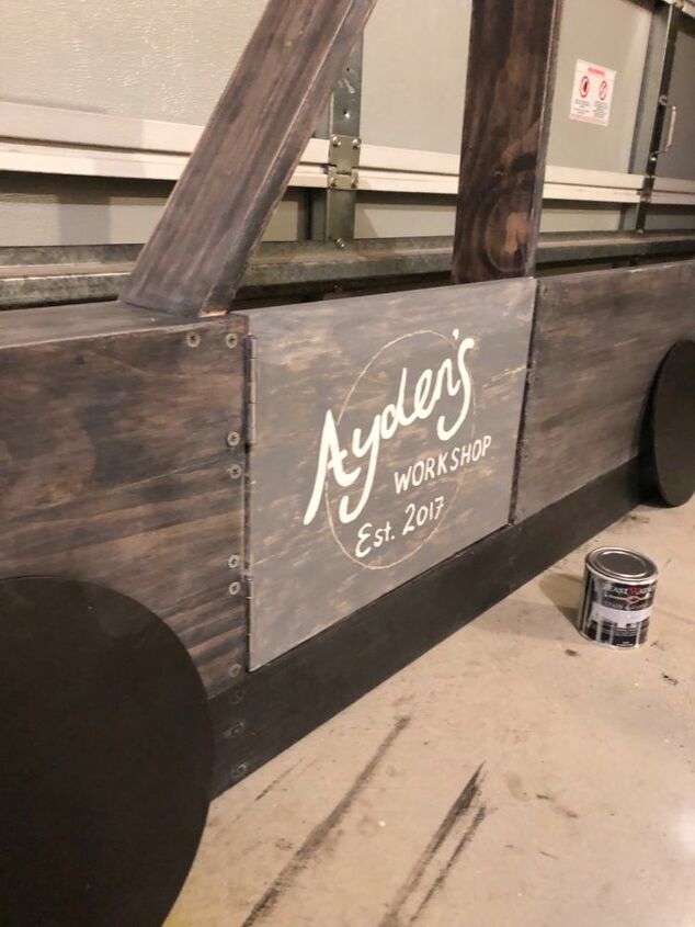car ute truck bookshelf, Sealed with liming white sealer stainer